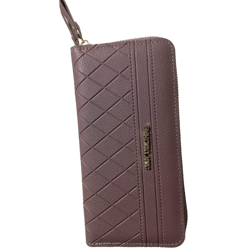 Purple Wallet with Letter Pattern
