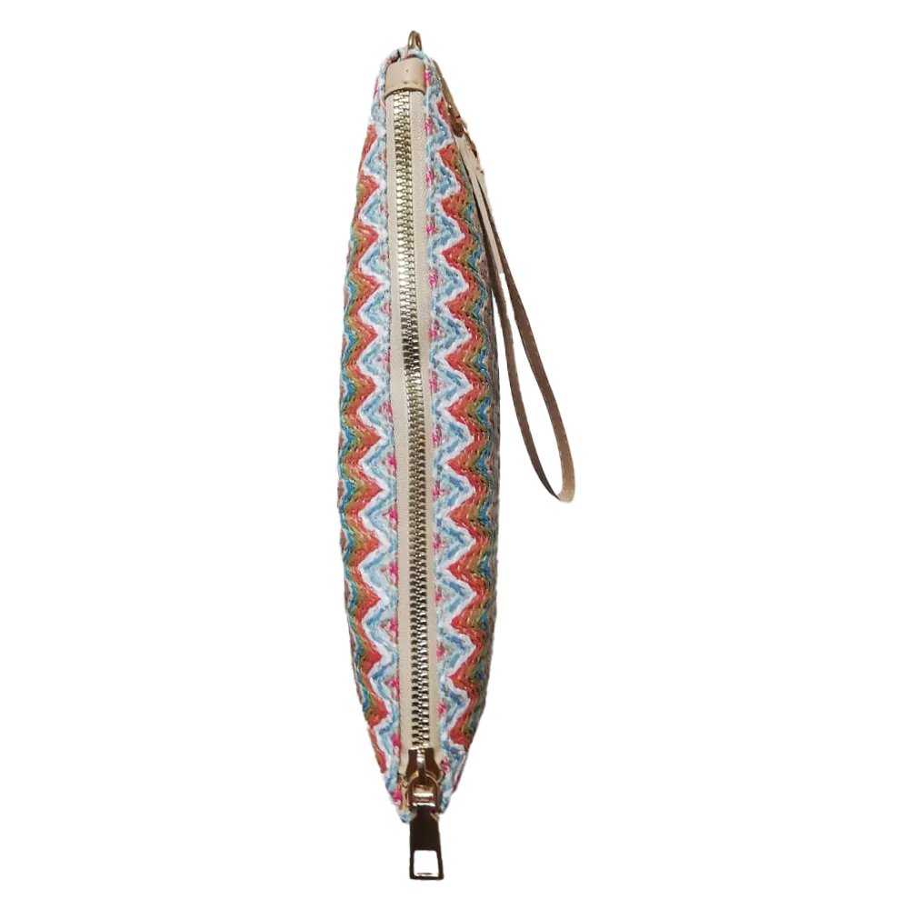 Woven Chevron Pattern Clutch - Image 2