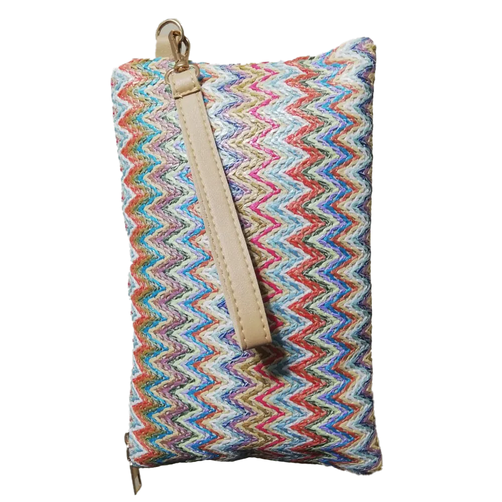 Woven Chevron Pattern Clutch