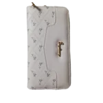 White Flower 2 zipper Wallet