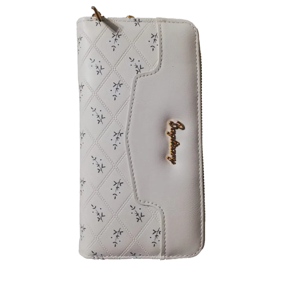 White Flower 2 zipper Wallet