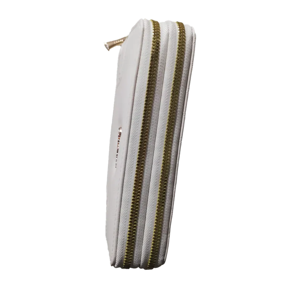 White Flower 2 zipper Wallet - Image 3