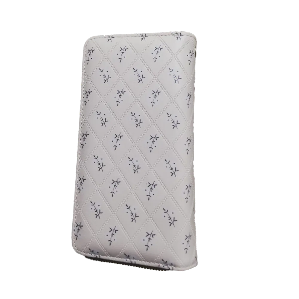 White Flower 2 zipper Wallet - Image 2